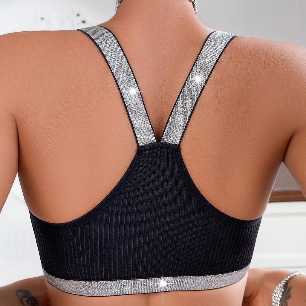 Women's Bra Underwear Beautiful Back Gathered Side Y-shaped Ribbon Outer Wear Vest Top