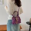 Trendy Retro Leopard Print Casual Shoulder Bag Stylish Small Square Purse In Black Green Purple Brown