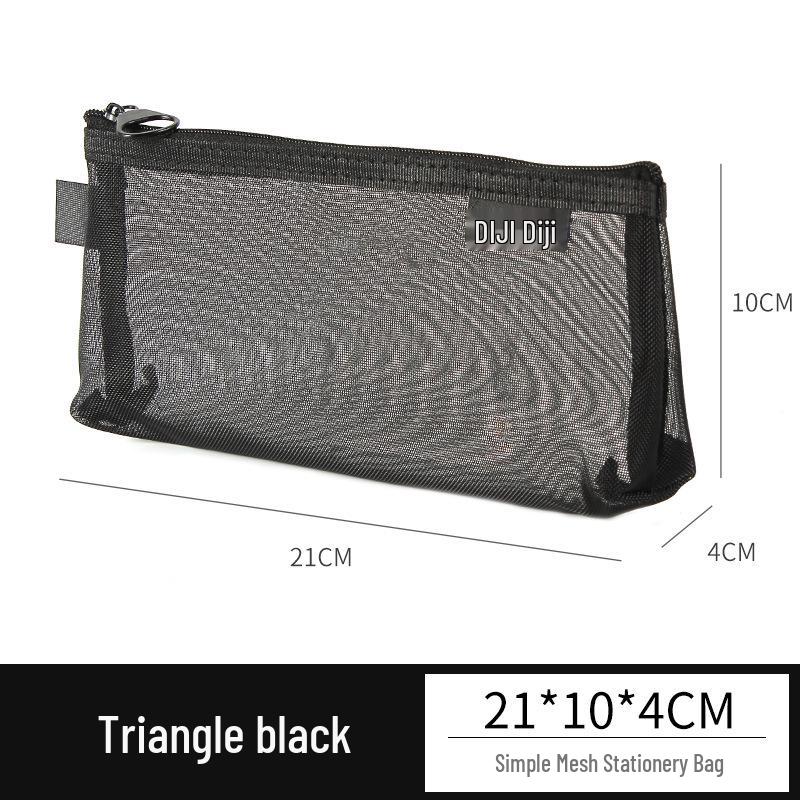 Triangle Mesh Pencil Case: Large Capacity, Transparent Nylon for Students