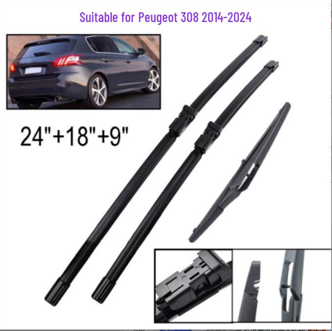 

Передние и задние дворники для хэтчбека Peugeot 308 T9 (2014-2024 гг.) Front wipers set