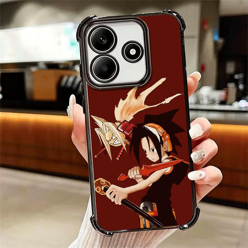 Anime Shaman King Plating Phone Case For Xiaomi Redmi Note 14 15 Pro Plus 13 12 11 11S 11T 10 9S 9 5G Anti-Fall Airabag Cover