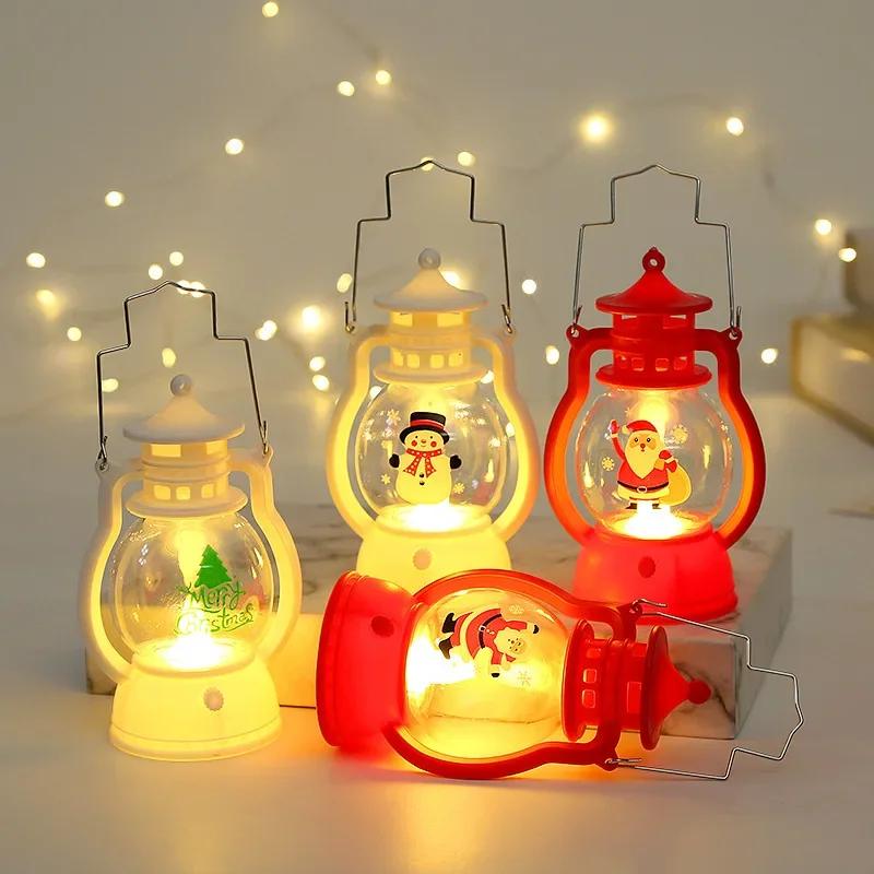 Mini LED Nachtlampe Weihnachts-Tischschmuck Tragbare Öllampe Festival Weihnachtsfeier Dekoration Requisiten Leuchtendes Pferdelicht