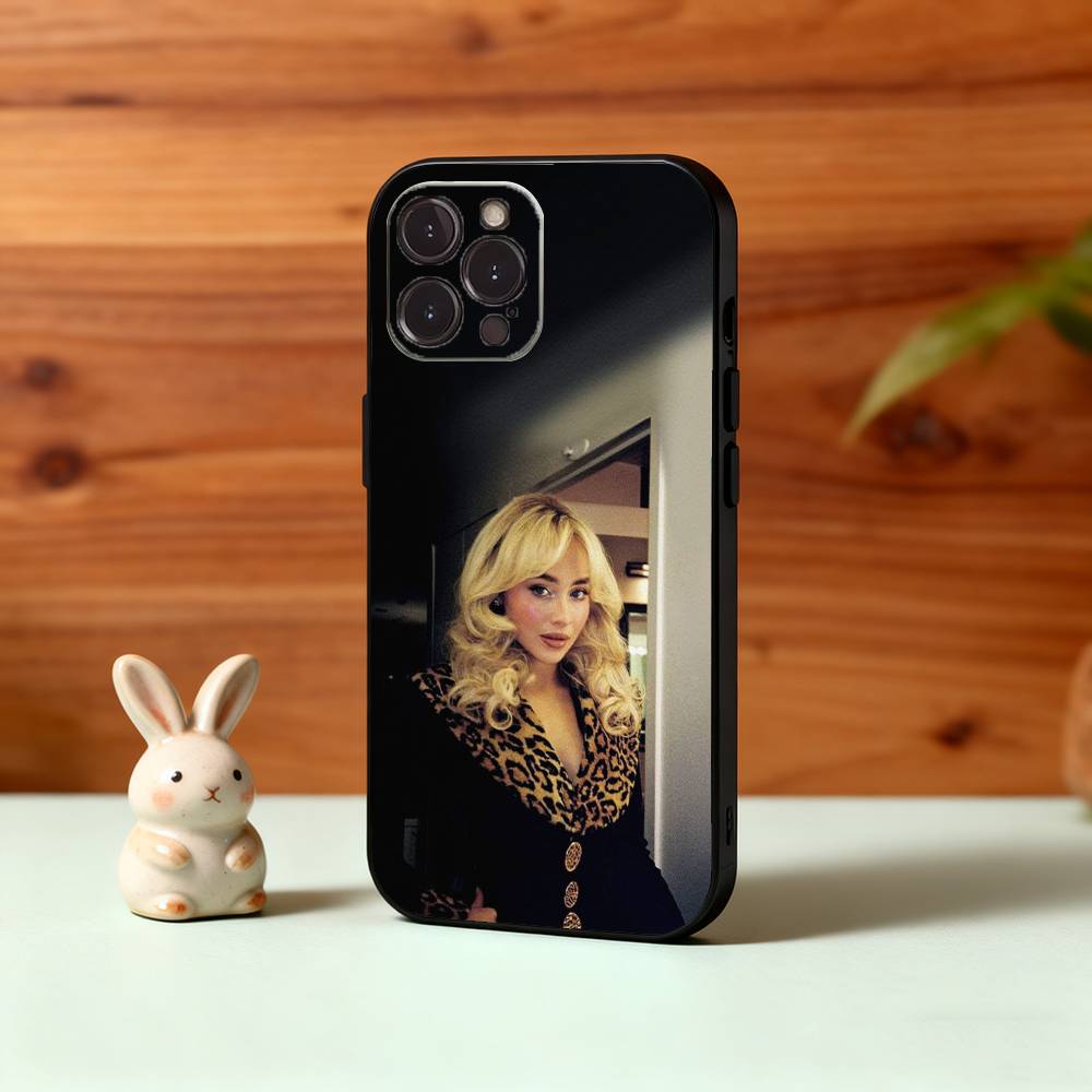 S-Sabrina Carpenter Singer Phone Case For iPhone17 16 15 14 13 12 11 Pro Max Plus,5G Soft Black Case