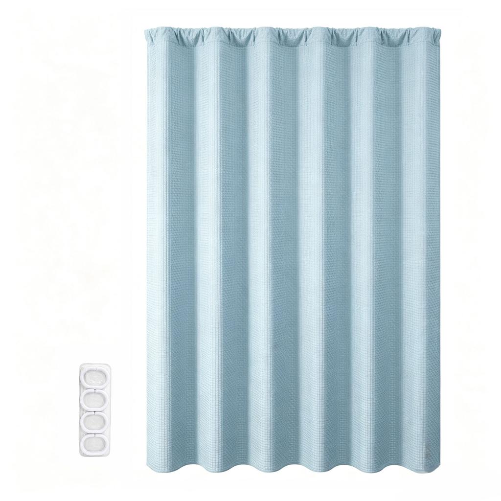 Shower Curtain with 12 Plastic Hooks, 180 cm, for Bathroom and Window