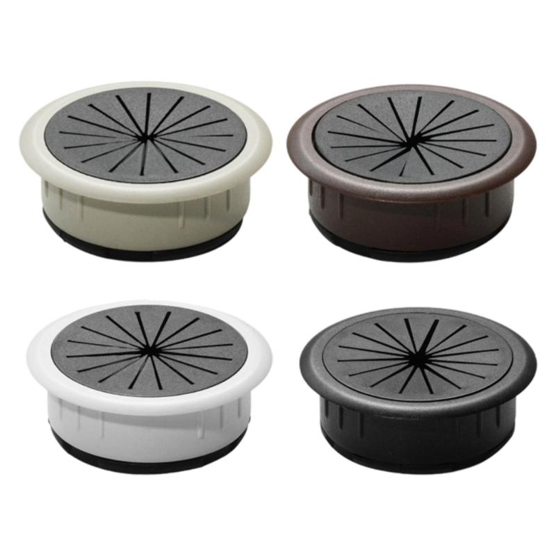 4Pcs Plastic Wire Hole Cover Outlet Port Table Computer PC Desk Round Cable Grommet Line Holder Cable Management