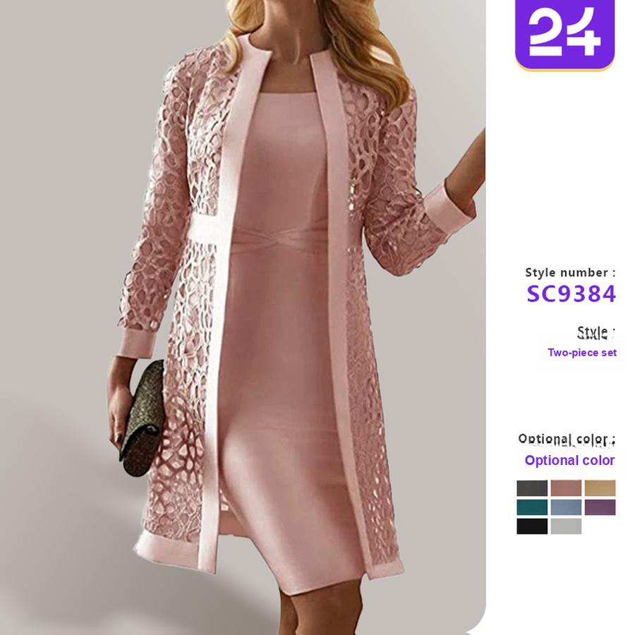 New Arrivals Women's Lace Open-Front Cardigan Dresses Two Piece Outerwear Wish Overseas