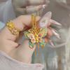 Zhuang Zhou's Dream Butterfly Thread Enamel Colored Vein Flower Butterfly Necklace Women's Burnt Blue Butterfly Clavicle Chain