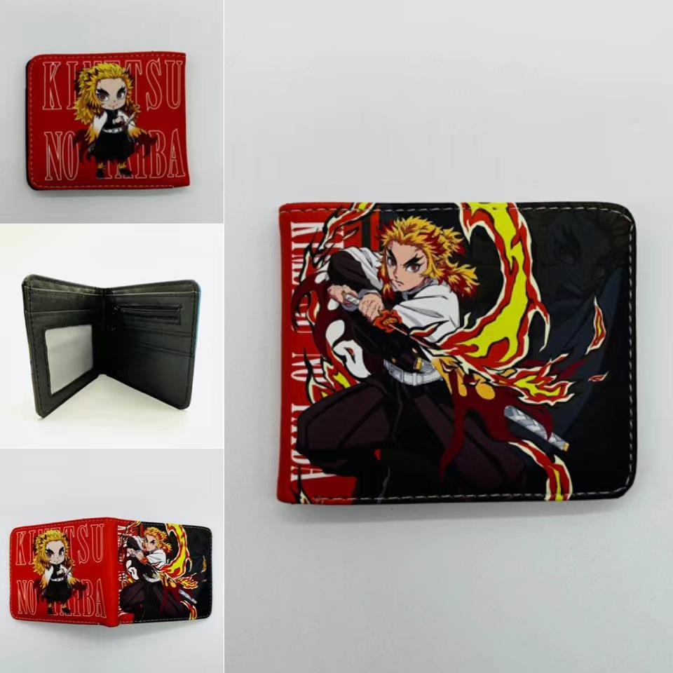 Japan cartoon comics Demon Slayer Short Fold Wallet Cartoon Coin Purse Suitable for Students 0006