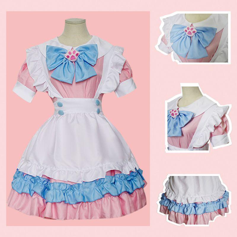 Charmantes und Elegantes Lolita-Kleid Maid-Uniform Outfit Mit Polster und Schürze