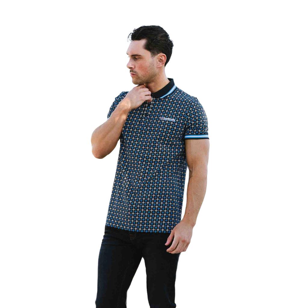 LAMBRETTA Mens SS25 Geometric Polo Shirt