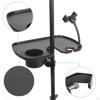 Microphone Stand Tray Cup Holder with Phone Adjustable Utility Shelf Clamp for Stage
