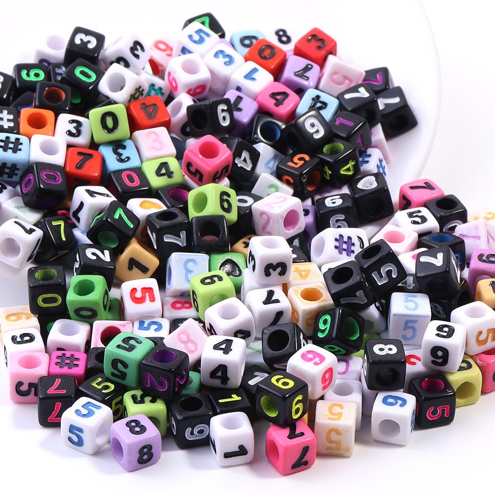 100 Stück 7mm Quadratische Acryl Buchstabenperlen Gemischtes Alphabet Lose Abstandshalterperlen Für Schmuckherstellung DIY Armbänder Halsketten Zubehör