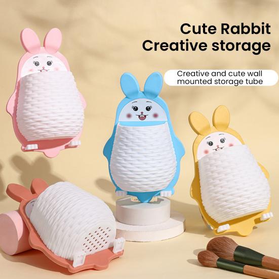 Wall Rabbit Storage Box Wall Mounted Cartoon Rabbit Storage Rack Waterproof Toothbrush Organizer for Kitchen Bathroom Makeup Tools