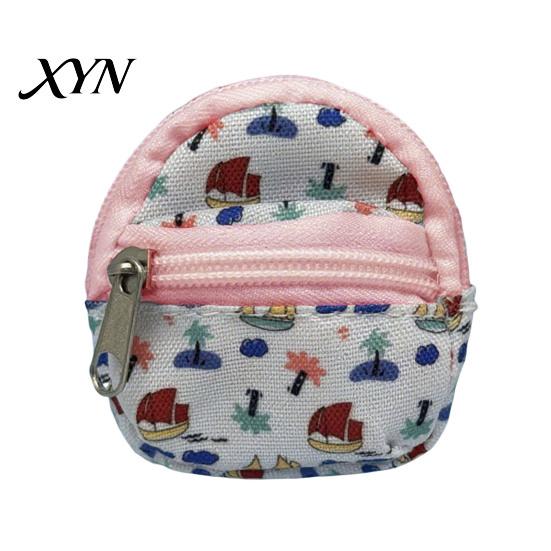 Compact Earphone Case Mini Backpack Coin Purse, Scratch Resistant Zippered Compartment Keychain Pouch Bag, Waterproof Oxford Cloth Decorative Bag