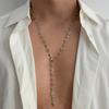 IngeSight.Z Punk Strass Hohl Herz Kette Halskette Herren Hip Hop Y-förmig Lange Quaste Choker Street Party Schmuck Zubehör