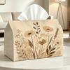 Vintage Floral Tissue Box with Smooth Sheet Separation - Dual-Use Suitable for Rolled Toilet Paper & Facial Tissues, Space-Saving Decorative Holder Co
