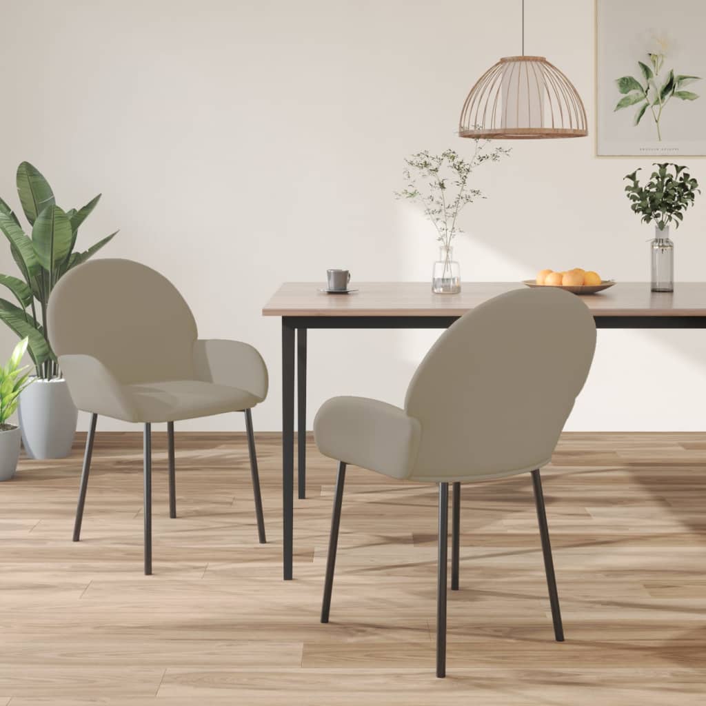 Dining Chairs 2 Pcs Light Grey Velvet