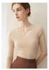 Women's Slim-Fit V-Neck Cashmere Sweater - Flattering Knit Base Layer for Autumn/Winter