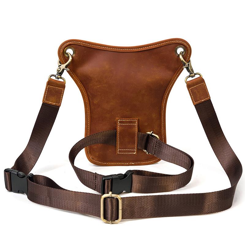 Humerpaul Men Leather Waist Bag Multifunctional Shoulder Bag