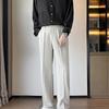Spring Summer Men Suit Pants Wide Leg Long Drape Trousers Streetwear Clothing Solid Stretch Waist Oversize Pants Black