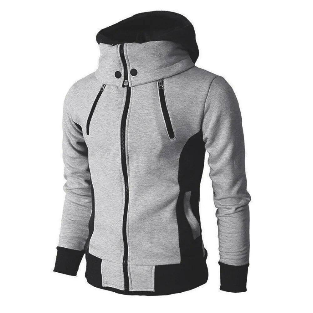 Strickjacke Hoodie Männer Jacken Herbst Winter Casual Fleece Mäntel Bomber Jacke Hoher Kragen Mit Kapuze Mantel Männlich Outwear Slim Fit Hoody