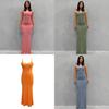 Solid Color Slim Fit Dress With Backless Design For Casual Wear