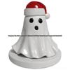 Ghost Incense Burner: Halloween Resin Ornament with Christmas Hat