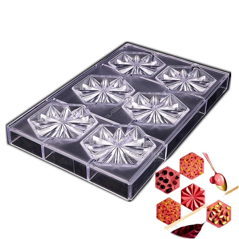 Big Plate Recctangle Water Ripple Geometry Shape Polycarbonate Chocolate Mold Food Sugarcraft Molds Candy Making DIY Kitchen