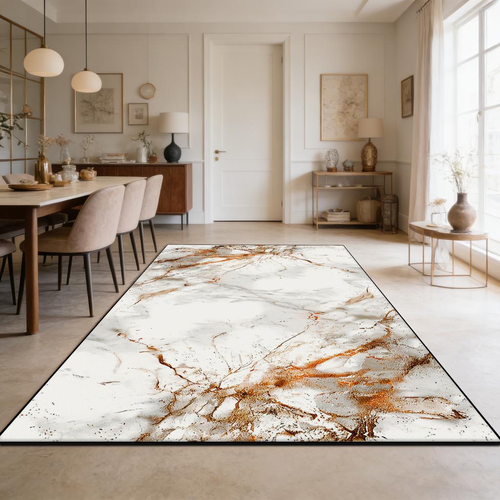 Marble Style Dining Room Long Rug Decoration Bedroom Living Room Non-slip Washable Carpet Cloakroom Soft Fluffy Tables Chair Mat