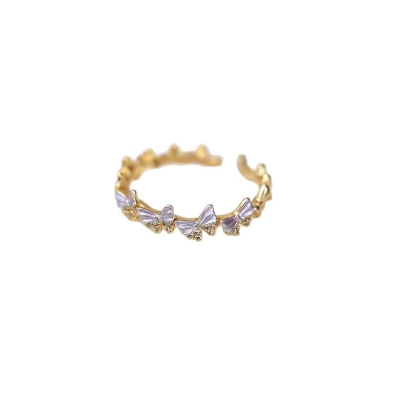 Enchanting Alloy Ring - New Style Women's Student Exclusive Luxury High-Class Butterfly Finger Ring