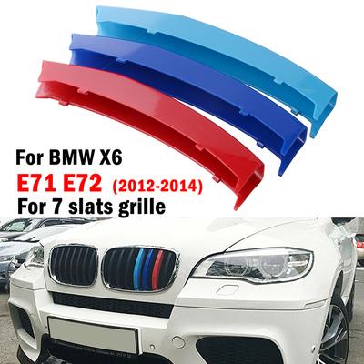 Frontstoßstangengrill-Abdeckungsclip, Nierengrill-Streifen-Aufkleber-Abdeckung, passend für BMW X6 E72 2012–2014. Leistung dekorativ