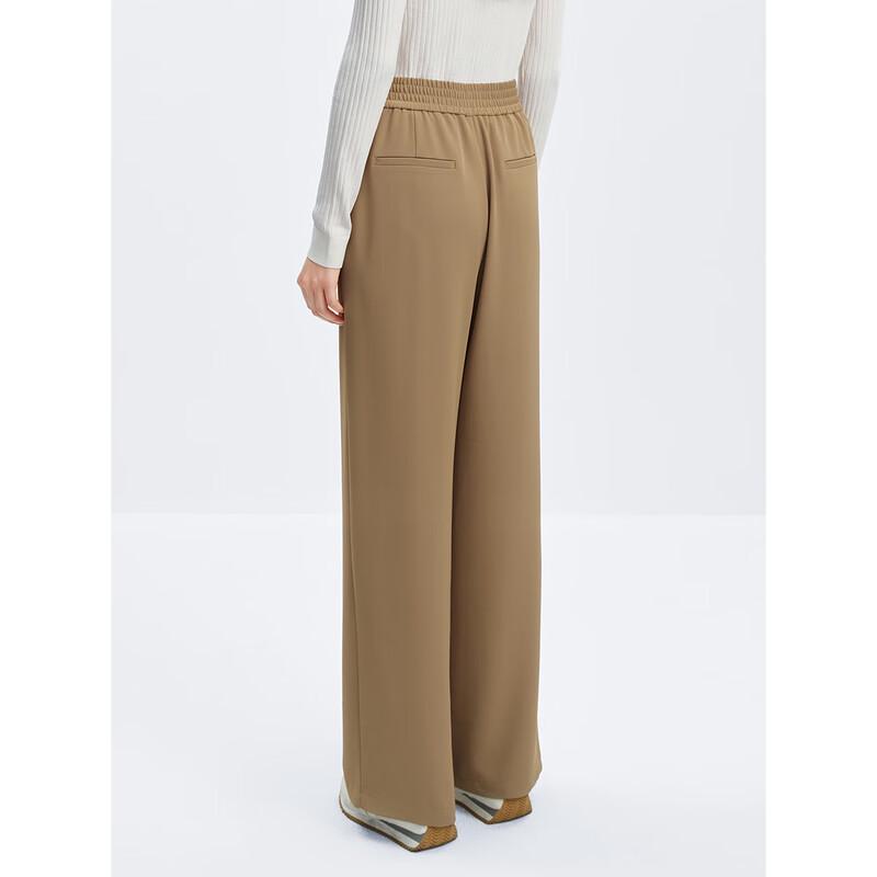 PEACEBIRD Women's High-Waisted Wide-Leg Casual Trousers
