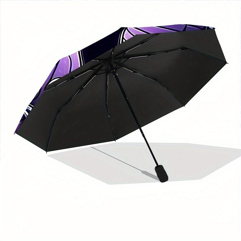 1pc Stained Glass Cats Automatic Umbrella - 8-Rib Foldable Design, Outdoor Adventures, and Family Celebrations yy250829097