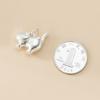 S999 Pure Silver Cartoon Glossy Cat Pendant DIY Bracelet Pendant Handmade Braided Rope Material Accessories