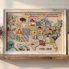 USA Map Cross Stitch DIY Kit, 250th Anniversary Themed Embroidery Set For Home Decor