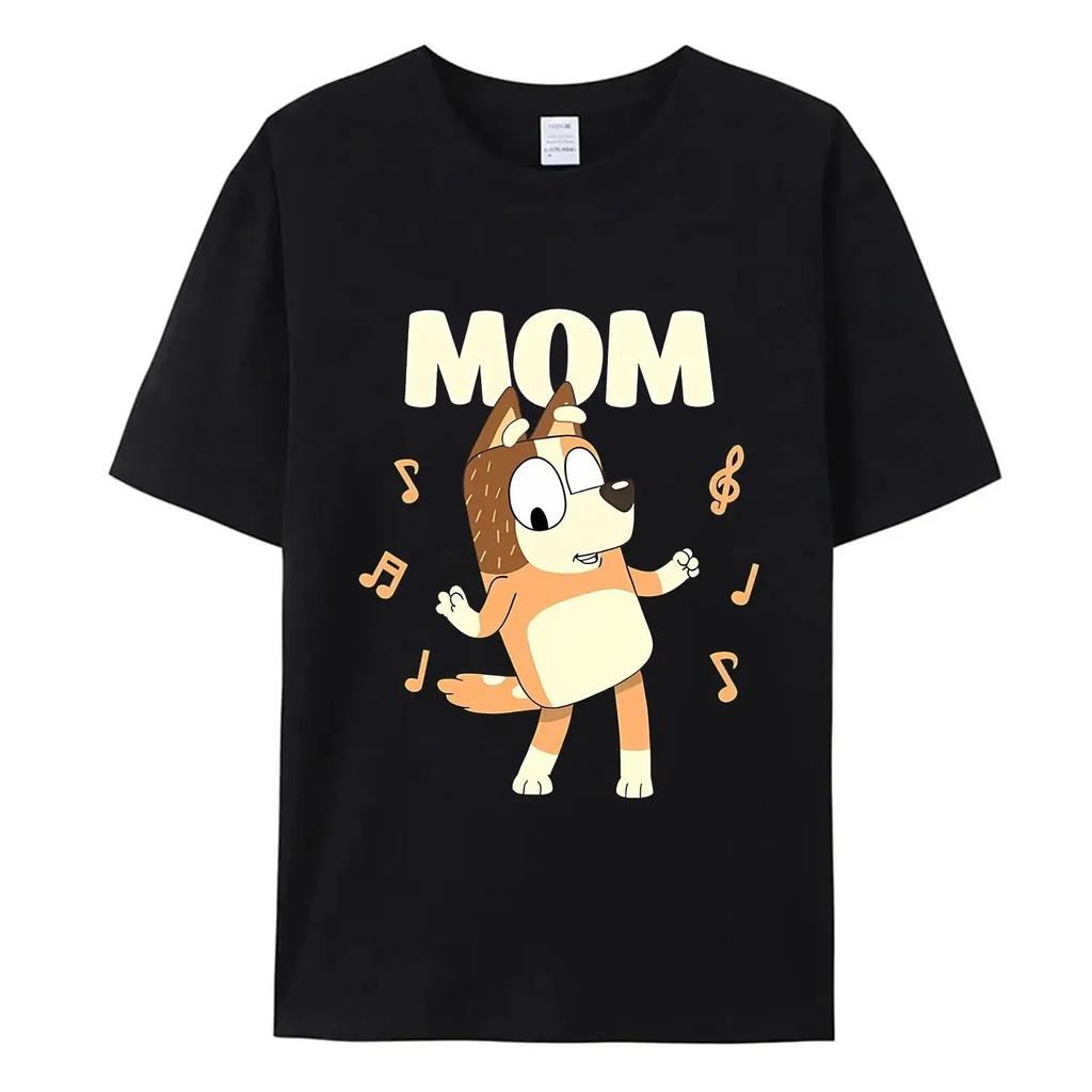 Mama und Papa Damen Herren T-Shirt Neu Süßes Oberteil Sommer Familien Set Animation Schwarzweiß T-Shirt Familienkleidung Geschenk