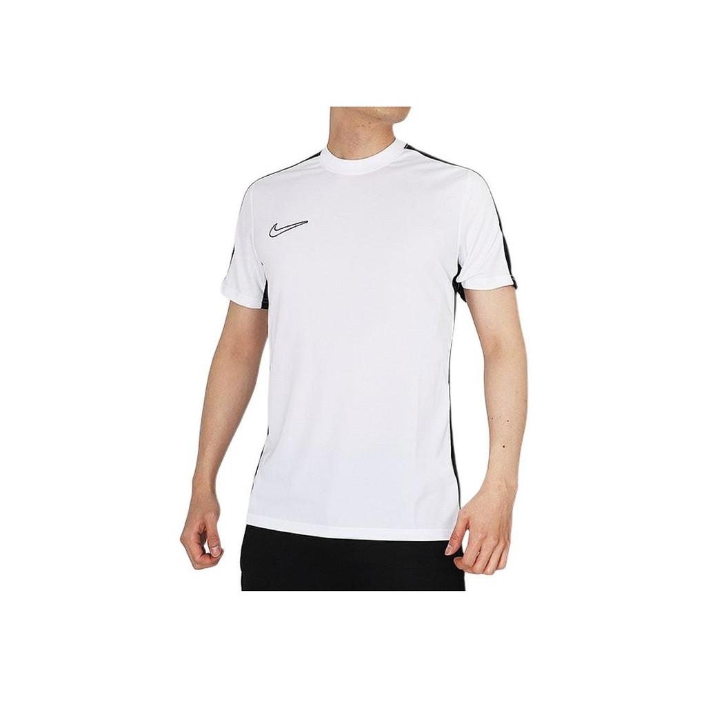 Nike Striped Logo Print Crew Neck Casual Short Sleeve T-Shirt Men Tops White DV9751-100