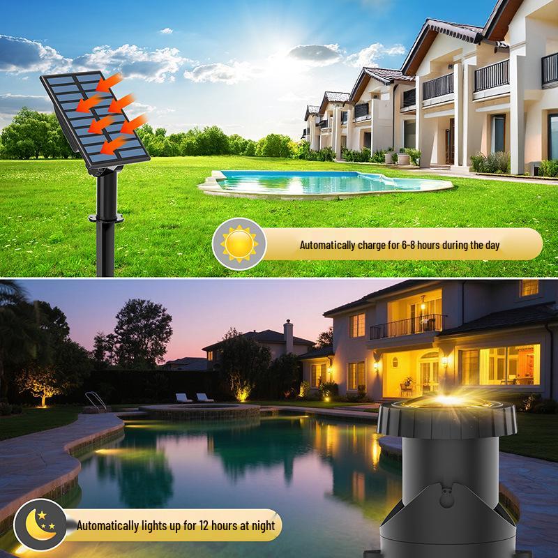 Underwater RGB Solar Garden Light for Pool, Lawn, Rockery, and Courtyard