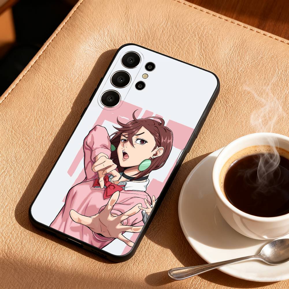 M-Momo Ayase D-Dandadan Phone Case For Samsung S26,S25,24,23,22,30,21,10,9,Ultra,Plus,Lite,Black Soft Case