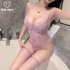 Sexy Empty Bow Lace Suspender Shapewear Pure Perspective Seduction Lingerie 9056