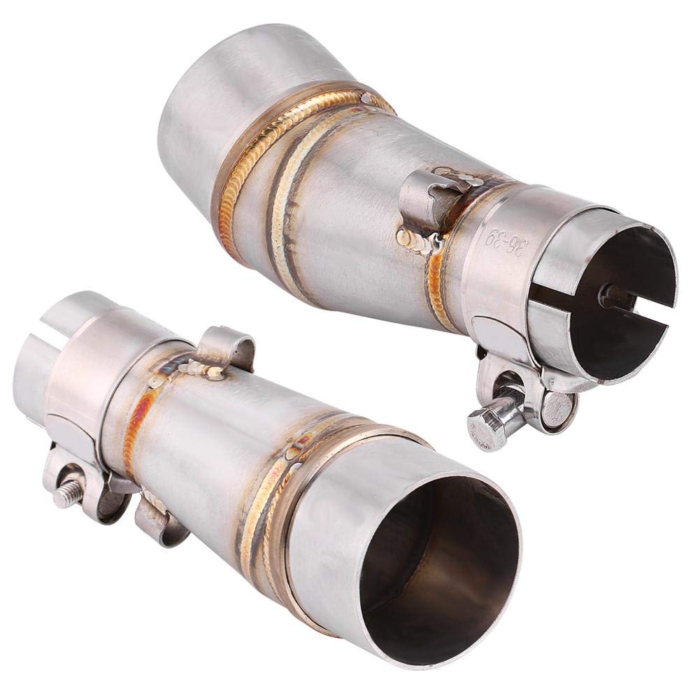 Qiilu 51mm Exhaust Middle Pipe Exhaust Pipe Middle Section Stainless Steel for Kawasaki Z250 Ninja 250 13-16