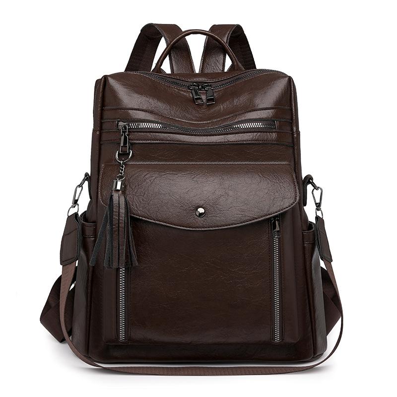 

Женский рюкзак Простой и модный Дорожный рюкзак большой вместимости Женский рюкзак кофейный