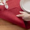 Demetex Cotton Japanese Easy Machine Dining Wine Red Placemat, Fabric, Linen, Double-Layer Fabric, Plain, Style, Flexible, Thick, Insulating,