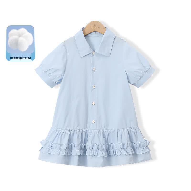 Girls  French Academy Style Summer Shirt Dress 130