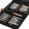 25-in-1 Portable Leather Bag Screwdriver Set for Phone, Computer, and Watch Repair.