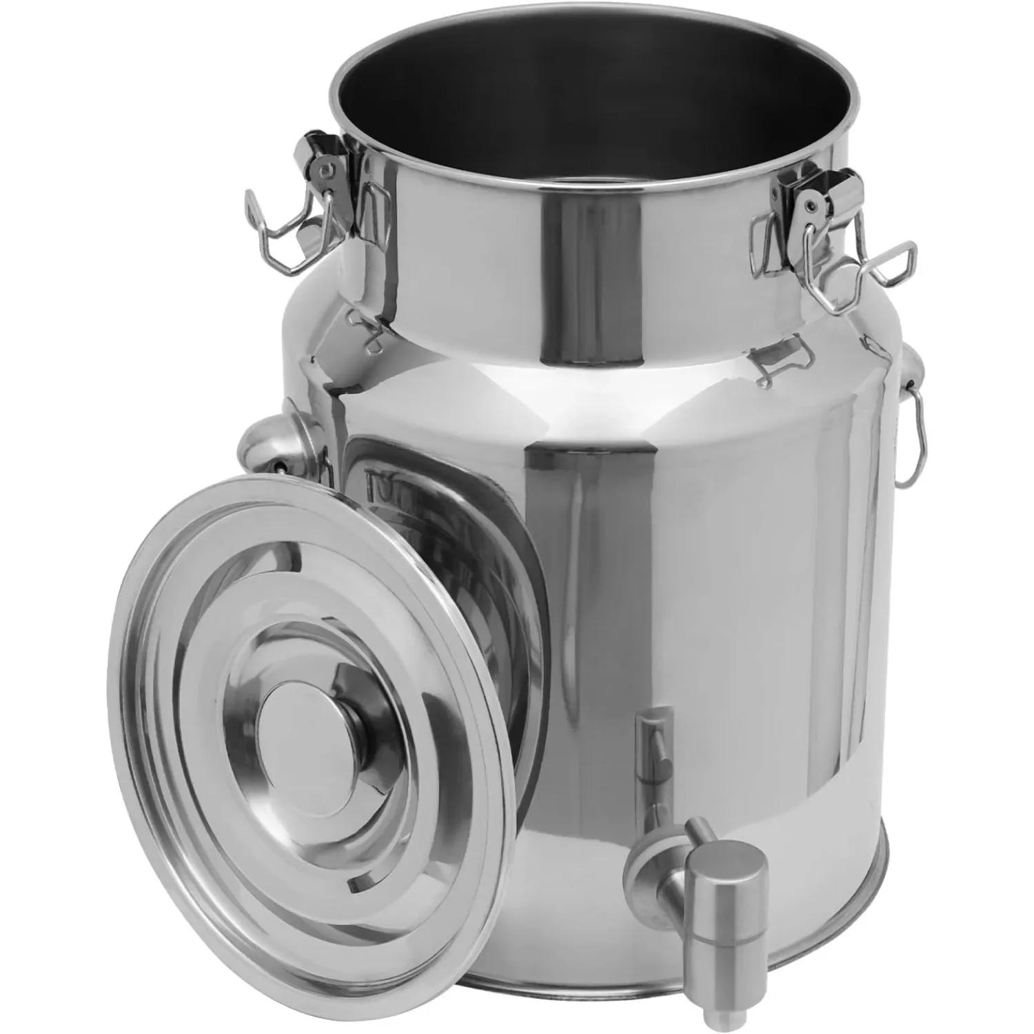 

10L/2.64Ice Container Water Dispenser Milk Wine Juice Dispensers Gal Beverage Dispenser with A Spigot, 304 Stainless Steel серебряный