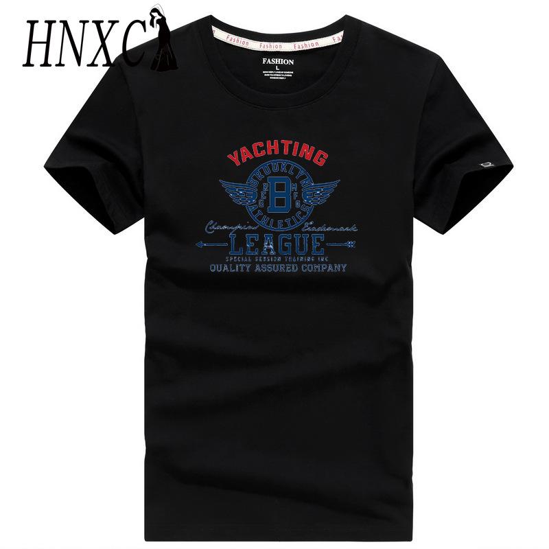 HNXC Cotton Short Sleeve T-shirt Men's Fashion Loose Half Sleeve Shirt Printed Compassionate Shirt