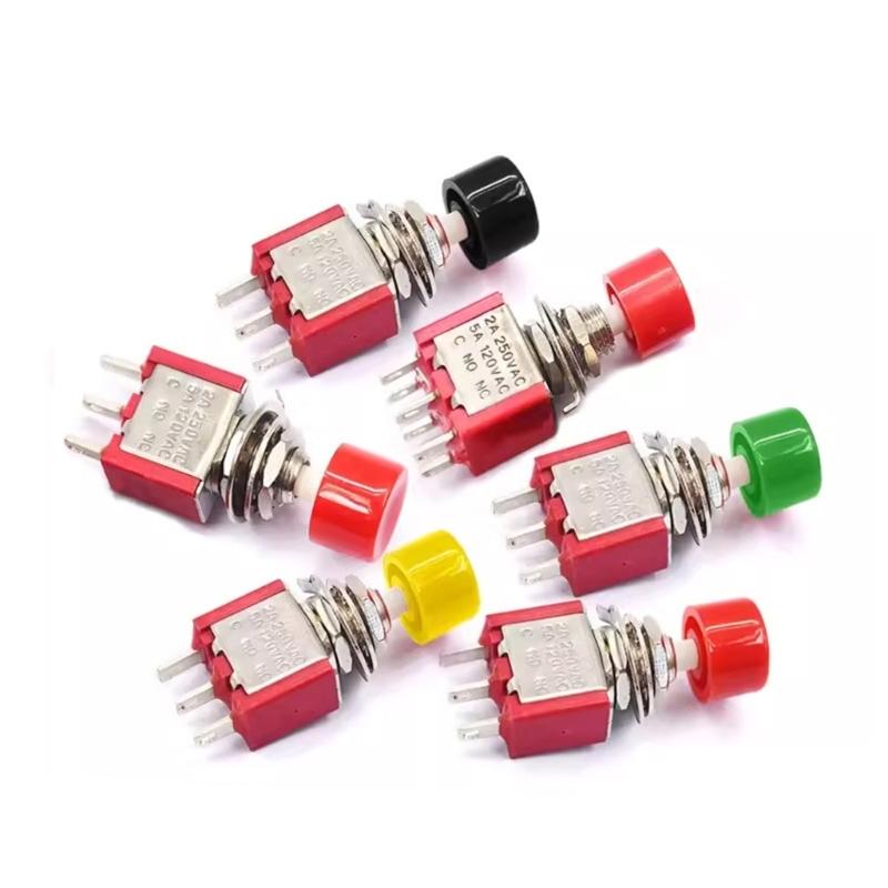 Mini Momentary Push Button Switches PS102 3Pin 6Pin Atomatic Reset 2A250VAC 5A120VAC For Electronics Appliances