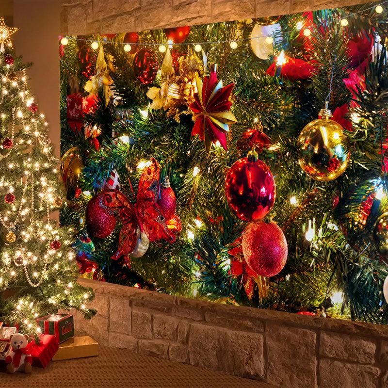 Weihnachtsbaum-Dekoration, Wandteppich, Wandbehang, Boho-Hippie-Stoff, großer Wandteppich, ästhetische dekorative Heimdekoration