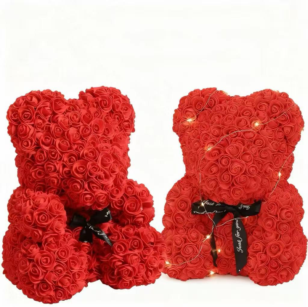 Ursuleț din Trandafiri Conservați: Festivalul Qixi, Cadou de Ziua Îndrăgostiților și de Ziua Mamei, Buchet de Flori pentru Prietenă, Ornament de Ziua de Naștere.